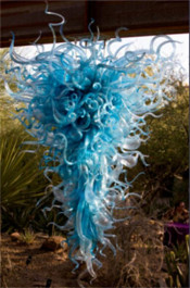 Blue Blown Glass Chandelier Light Pendant Lamp