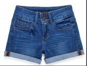 Blue Cloud Wash Hot Denim Shorts for Women