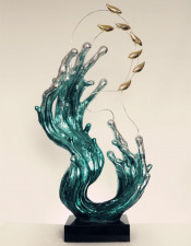 Blue Sea Wave Sculpture, Polyresin Sculpture, Abstract Sculpture