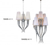Carbon Steel PVC Pendant Light with Fabric Shade for Hotel Project (1040S2-6)