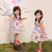 Children Girls Clothing Printed Dress (3005#)