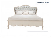 Classic Romantic King Size Bed for Bedroom with Beech Wood