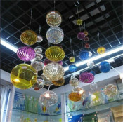 Colored Glass Decorative Hanging Glass Balls with Decoration