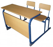 Connected Double School Desk and Chairs (MXZY-248)