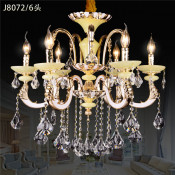 Crystal Chandelier with Zinc Alloy Arms Jade Candlestick
