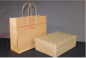 Custom Brown Kraft Paper Shoe Bags with Handle From China Supplier