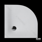 Custom Size Circular Sector Shape White Stone Shower Pan