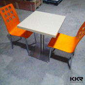 Customized Solid Surface Kfc Table and Chairs / Fast Food Table
