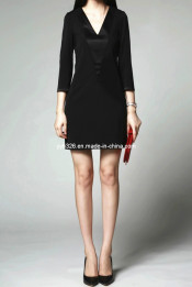 Customized Stylish Ladies Long Sleeve Casual Dress, Simple Elegant Dress for Women