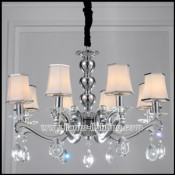 Dining Room Crystal Pendant Lighting Chandelier with Glass Shades