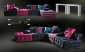 Divany New Classic Post Modern Living Room Furniture Fabric Sofa (LS-103)