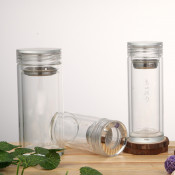 Double Wall Glass Water Bottle with Tea Sets