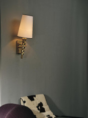 Elegant Fabric Copper Decorative Bedside Wall Lamp (1087W1)