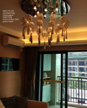 Elegant Glass Steel G10 Chandelier Pendant Light for Livingroom (MD4175-CE)