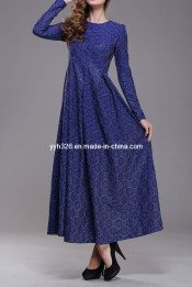 Elegant Wholesale Ladies Simple Long Dress, Evening Dress, Blue Maxi Dress