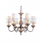 European Steel Chandelier (CH-880-8011X6 (AB+RMW))
