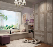 European Style Bedroom Furniture Closets with Sliding Door