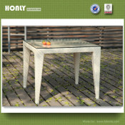Fashion Table with Tempered Glass Aluminum Rattan Glass Dining Table