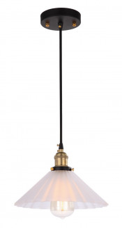 Frost White Shade Black Metalware Brass Lampholder Pendant Lamp (MD4212-FW)