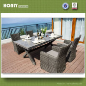 Garden Wicker Table Set Modern Rattan Dining Table Set