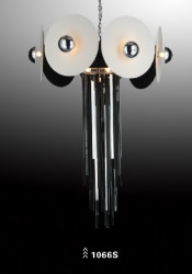 Glass Carbon Steel and Leather Pendant Light Suspension Light (1066S)