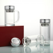 Glass Water Bottle with Stainless Steel Lidd