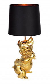 Golden Fabric Resin E27 Hotel Bedside Table Lighting (MT5115-GDB)