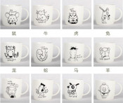 Good Sale Customised Porcelain Ceramic Juice Mug with Cartoon Printing Dn-311