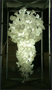 Gorgeous Mouth Blown Glass LED Chandelier for Villa Decoration