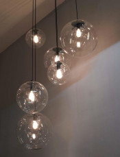 Graceful Transparent Glass Shade Hanging Light Fixture (MD10540-1-300)