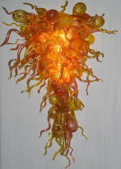 Hand-Made Murano Amber Glass Chandelier Lighting