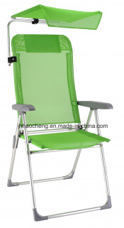 Hc-Ls-FC75 Aluminium Folding Beach Chair Outdoor Leisure Folding Chair with Sunshade