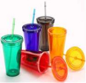 Hot Selling Plastic Infusion Mug with Color Straw and Lid