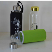 Hot Selling Wholesale Drinking Water Bottle, Glass Bottle with Stainless Steel Lid