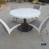 Hotel Furniture Pure White Table Artificial Marble Table and Chair