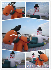 Inflatable Christmas Snowman with Reindeer for Sale (MIC-516)