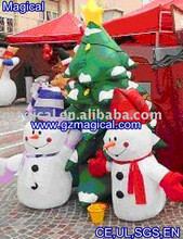 Inflatable Mini Cute Snowmans Beside Tree (MIC-229)