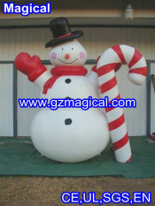 Inflatable Snowman with Candy Cane Christmas Decoration (MIC-452)