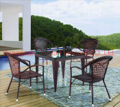 Iron Frame Rattan Garden Dining Leisure Chair (JJ-S327&557)
