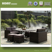 Latest Design Modern Magic Rattan Outdoor Furniture Dining Table Set