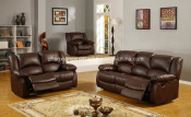 Latest Living Room Bonded Leather Brown Color Manual Recliner