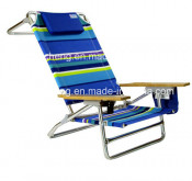 Leisure Outdoor Camping Folding Aluminium Beach Chair with Woodarmrests