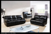 Living Room Big Size Recliner Sofa Luxury Leather Sofa Black Color
