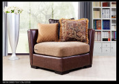Living Room Corner Fabric Wooden Chair Arm Chair with Pillows