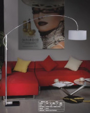Modern Carbon Steel Fabric Marble Arc Floor Lamp (298F)