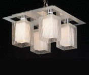 Modern Ceiling Lights White Glass Shade Inside and Transparent Glass Outside (MX8105-4W)