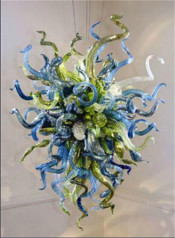 Modern Colorful Artificial Blowing Glass Chandelier Lighting