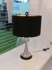 Modern Design Glass Base Table Lights with Fabric Shade (1102T)