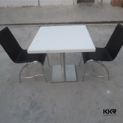 Modern Design Pure White Artificial Quartz Stone Dining Table