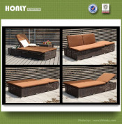 Modern Garden Patio Sofa Bed Aluminum Outdoor Rattan Sofa Bed